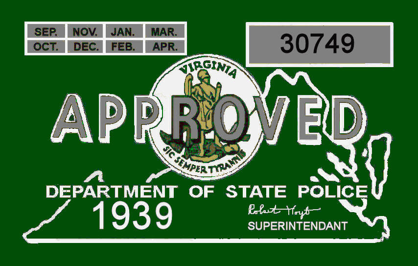 (image for) 1939 Virginia Inspection sticker